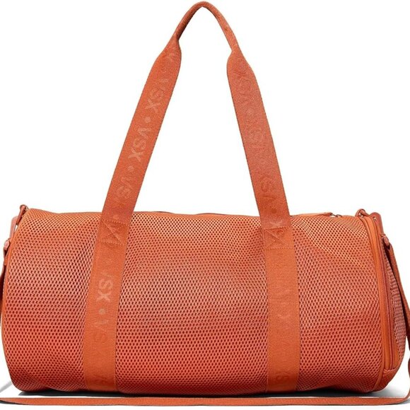Large Victoria's Secret VSX Mesh Gym Travel Sports Duffle Bag Tote Orange NWT - Picture 1 of 2